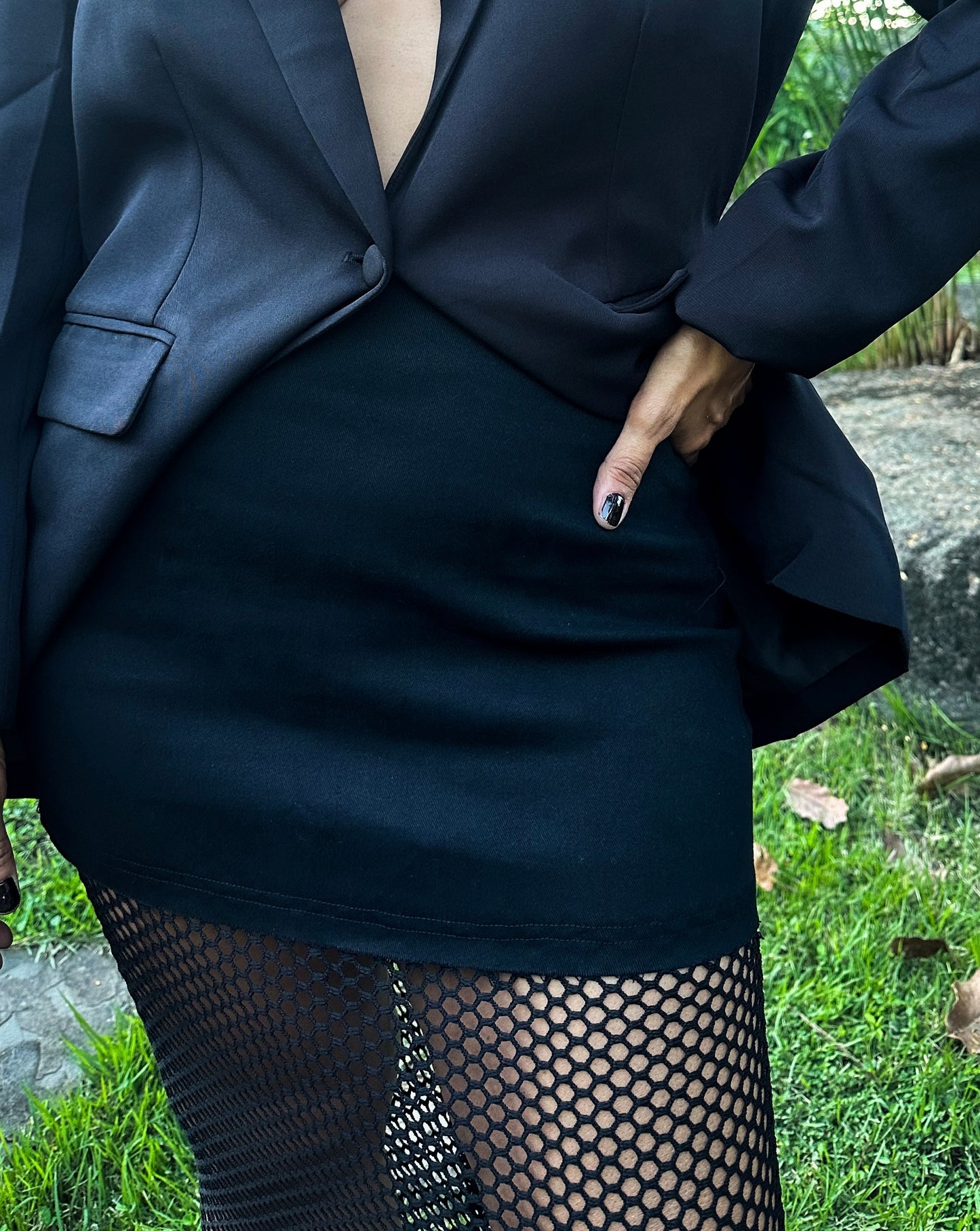 Black FishNet Skirt