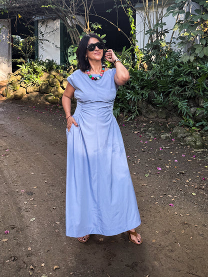 Rushed Waist Midi Dress