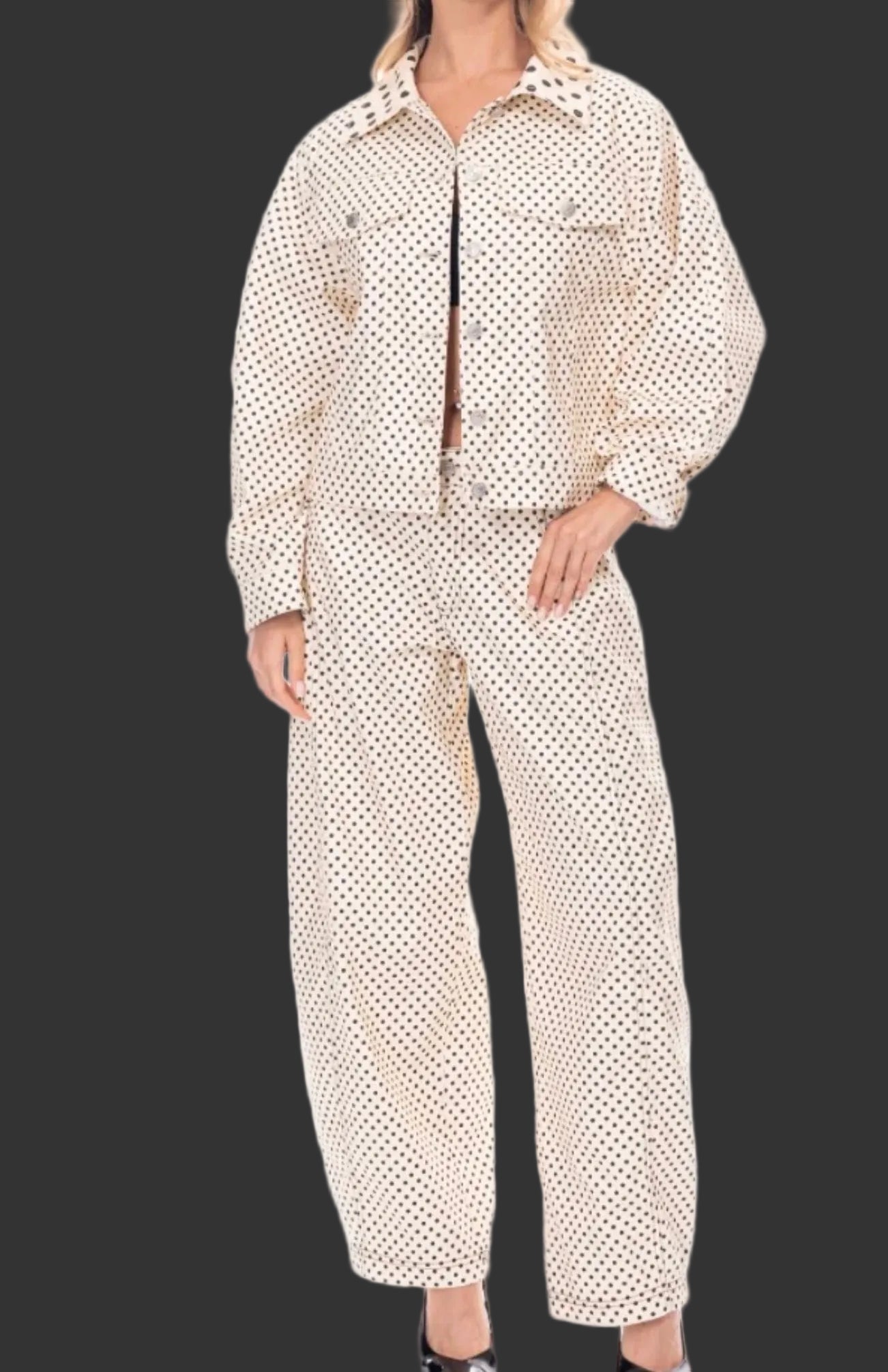 Polka Dots Denim Set