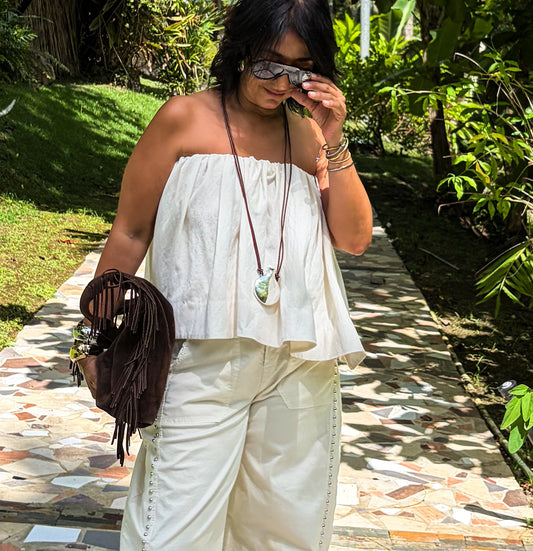 Ivory Strapless Tube Top