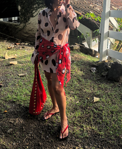 Sheer Polka Dot Mini Dress