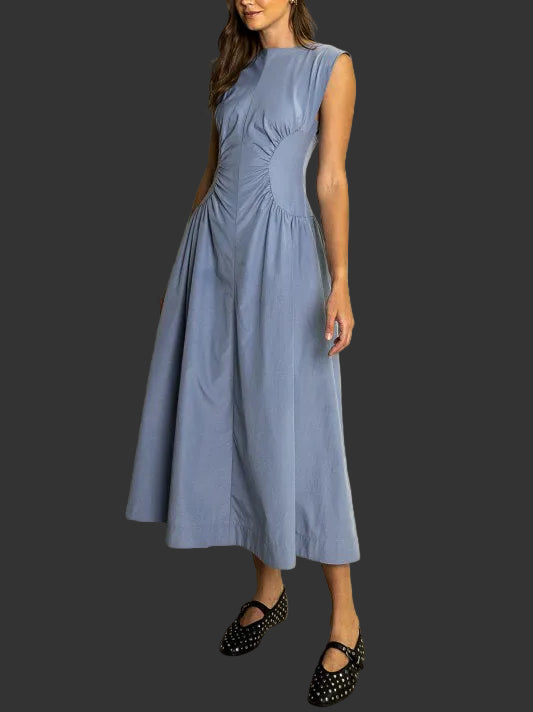 Rushed Waist Midi Dress