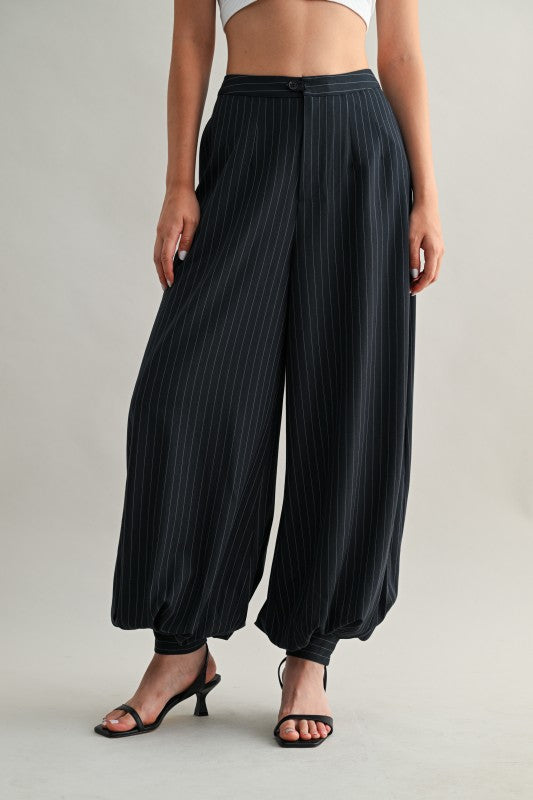 Pinstripe Balloon Pants