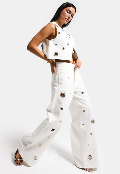 Eyelet Denim Set