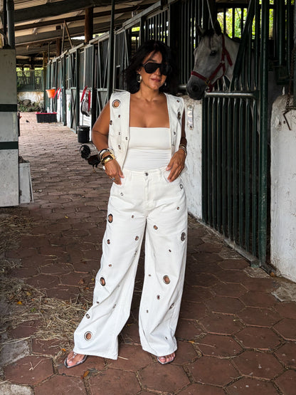 Eyelet Denim Set