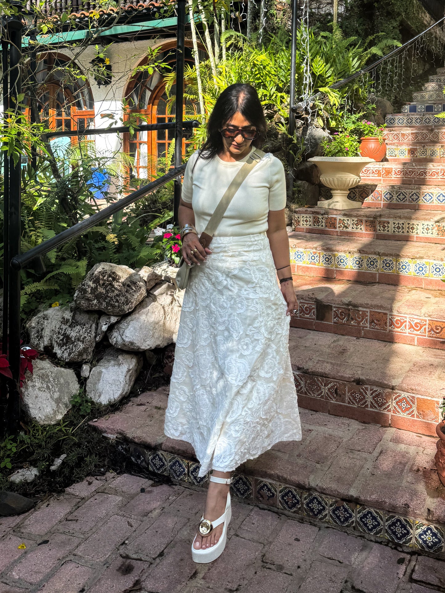 Floral Embroidered Maxi Skirt