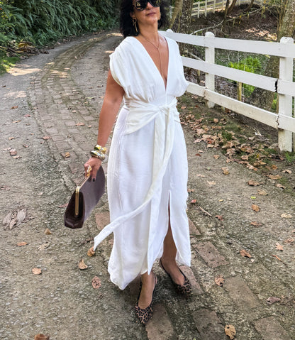 White Tie Front Dress 🇨🇴