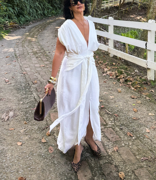 White Tie Front Dress 🇨🇴
