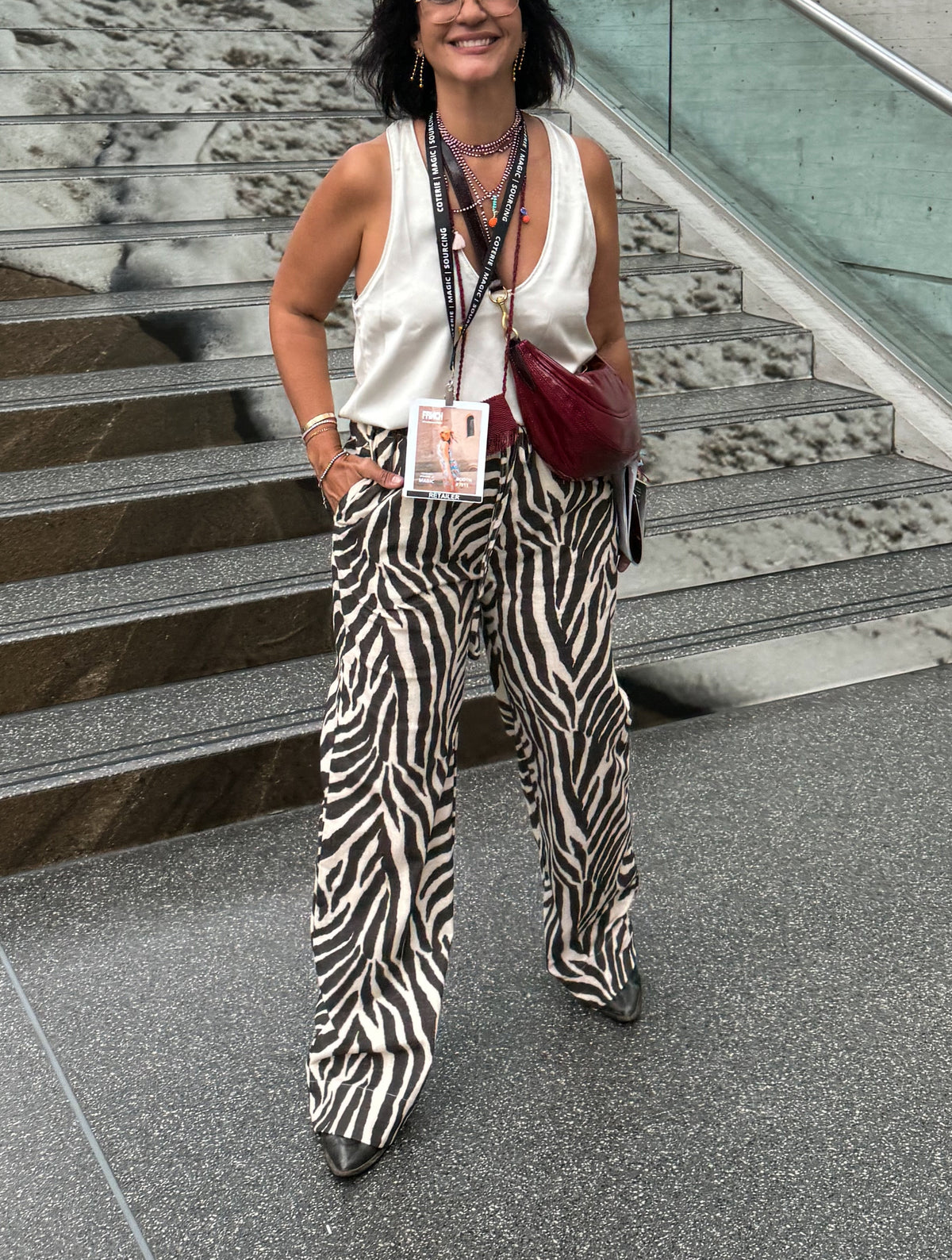 Zebra Print Wide Leg Pants