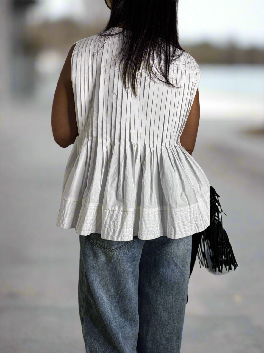 Pleated Peplum Top