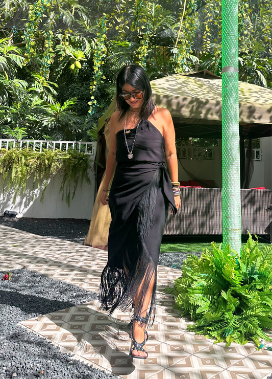 Black Fringes Skirt
