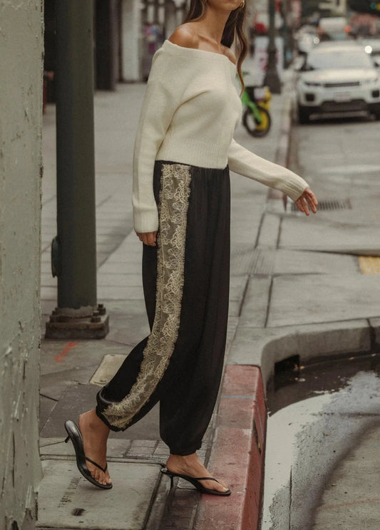 Lace Trim Pants