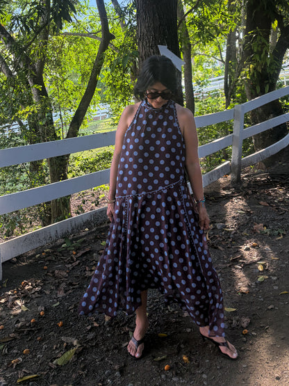 Polka Dot Asymmetrical Dress