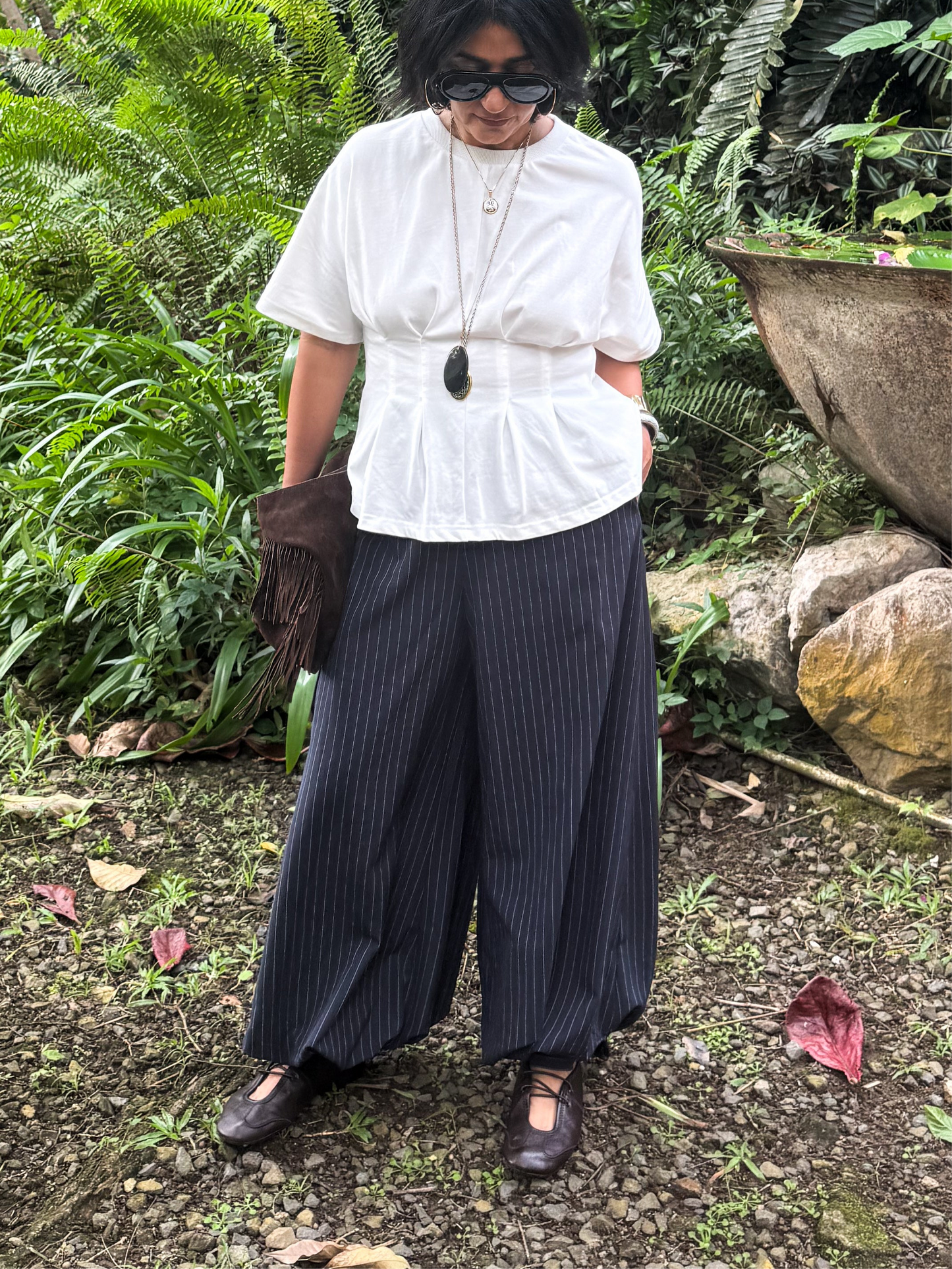 Pinstripe Balloon Pants