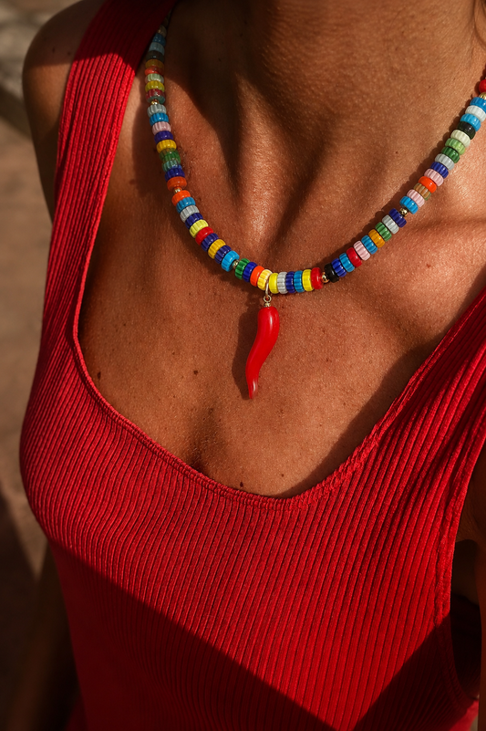 Chili Charm Beaded Necklace