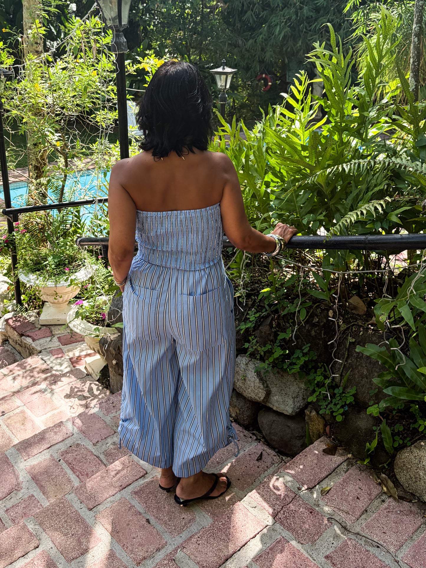 Strapless stripes Jumpsuit