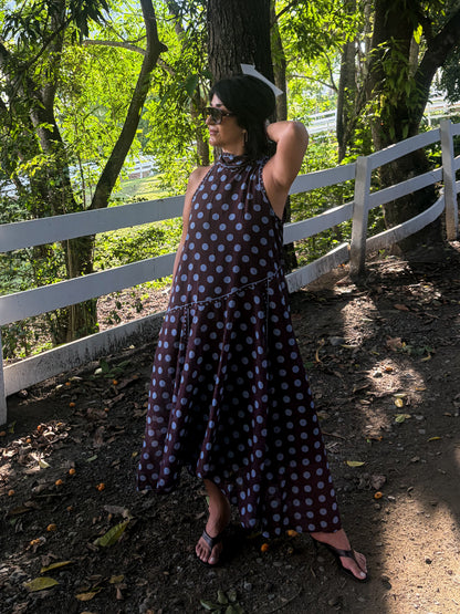 Polka Dot Asymmetrical Dress