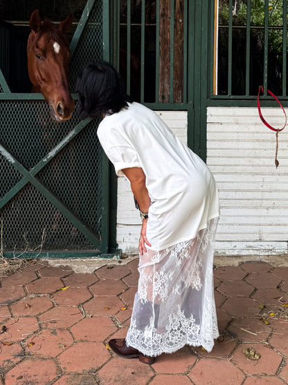 Sheer Lace T-shirt Dress