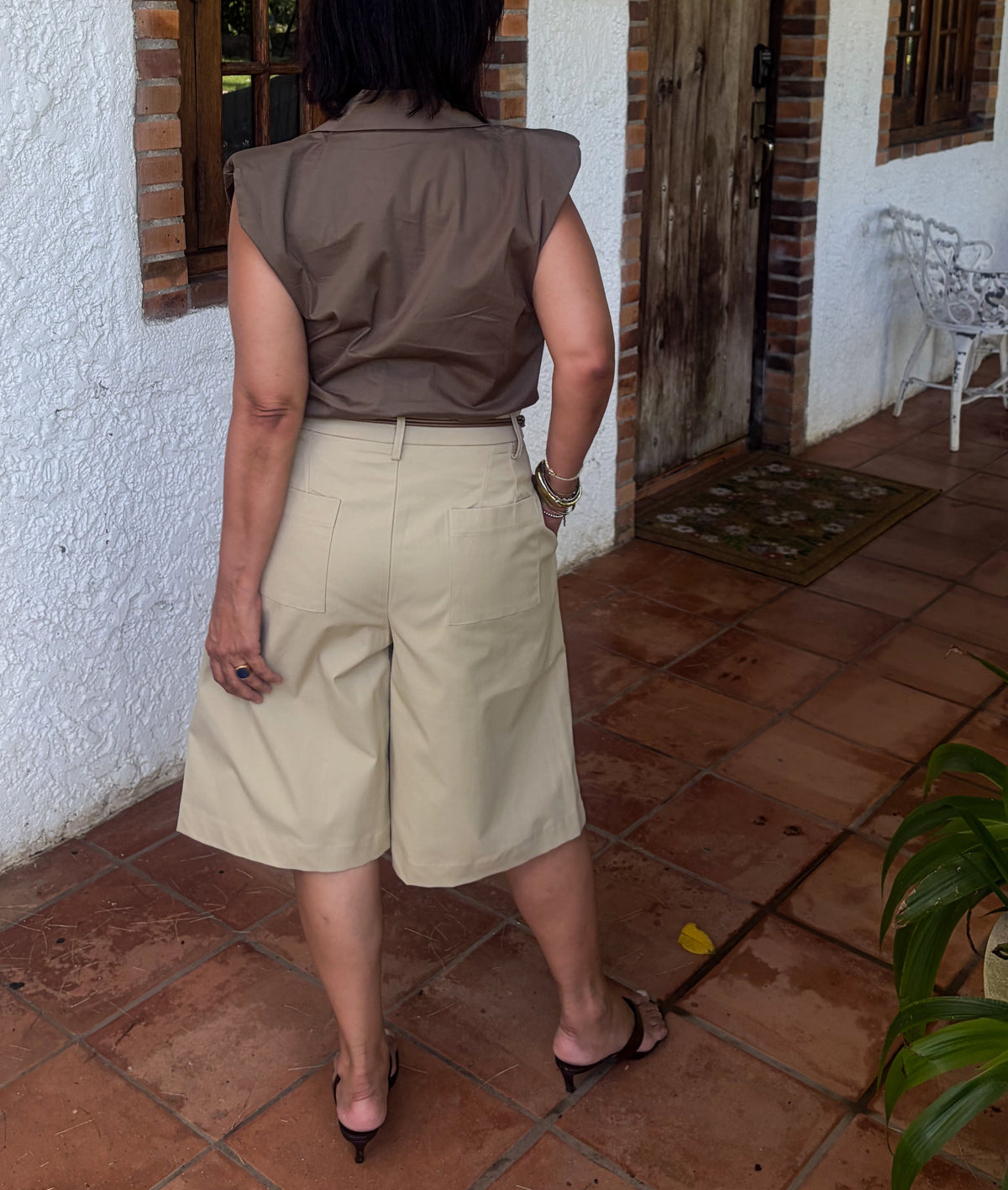 Belted Pleated Bermuda