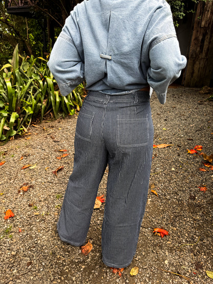 Dark Denim Pinstripes Pants