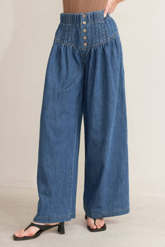 Washed Wide Leg Denim