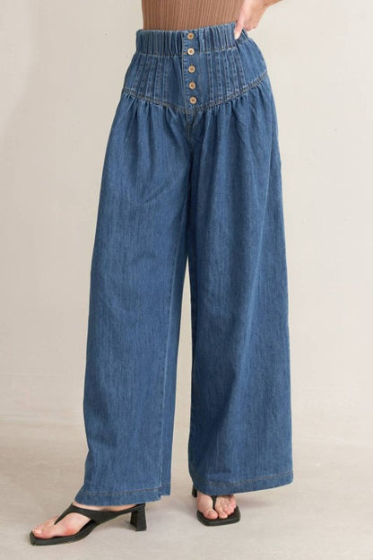 Washed Wide Leg Denim