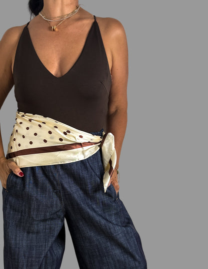 V-Neck Open Back Bodysuit