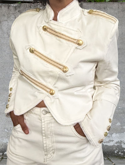 Military-inspired Denim Jacket