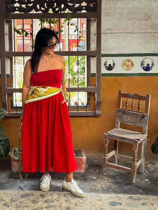 Ruby Strapless Midi Dress
