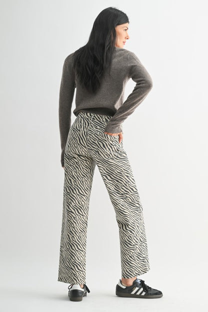 Zebra Vintage Straight Denim Pants