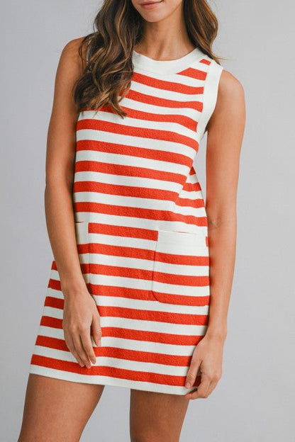 Red Stripes Mini Dress