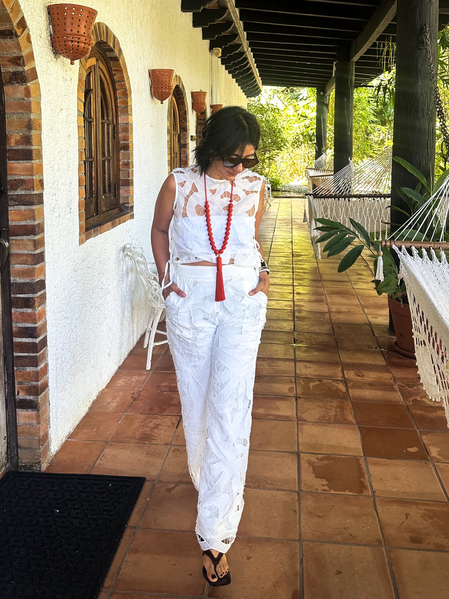 Cloud Embroidered Top and Pants Set