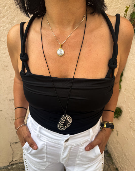 Ruched Rope Tie Halter Top