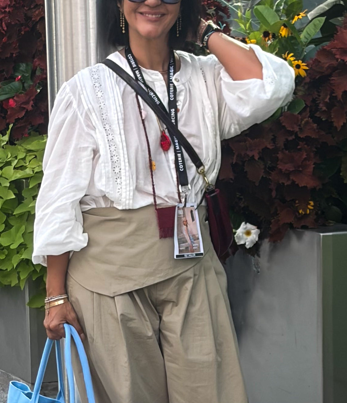 Eyelet Balloon Sleeve Blouse
