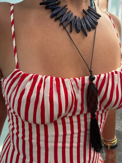 Striped Flared Maxi Dress