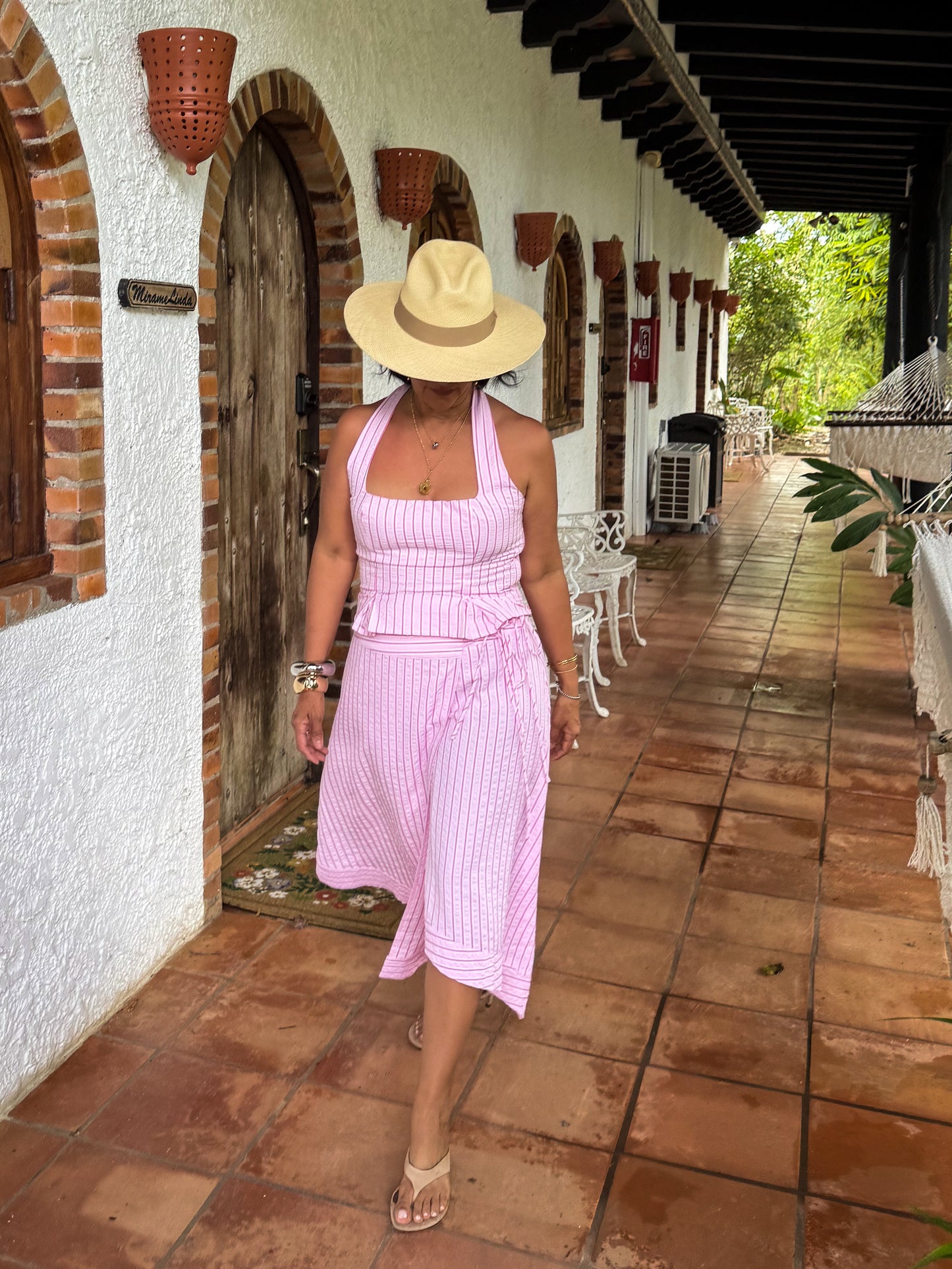 Dusty Pink Asymmetrical Skirt