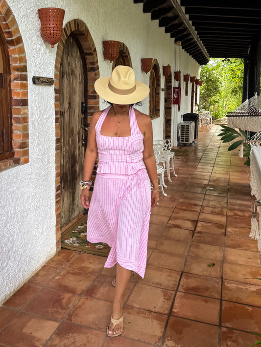 Dusty Pink Asymmetrical Skirt