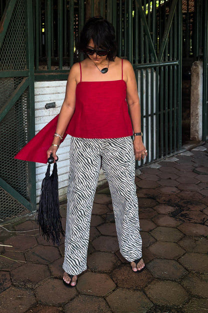 Zebra Vintage Straight Denim Pants