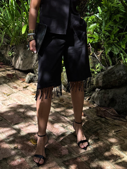 Tassel Bead Trim Bermudas