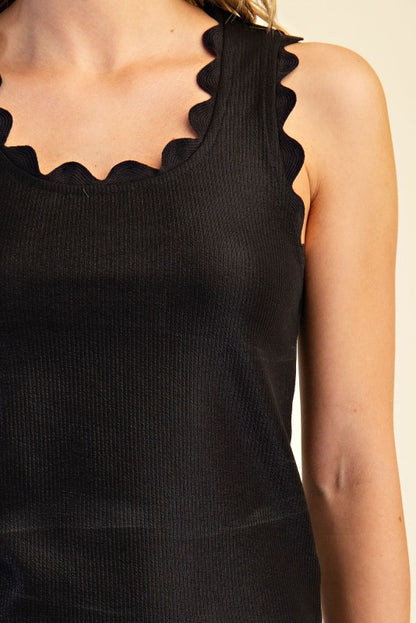 Scallop Knit Top