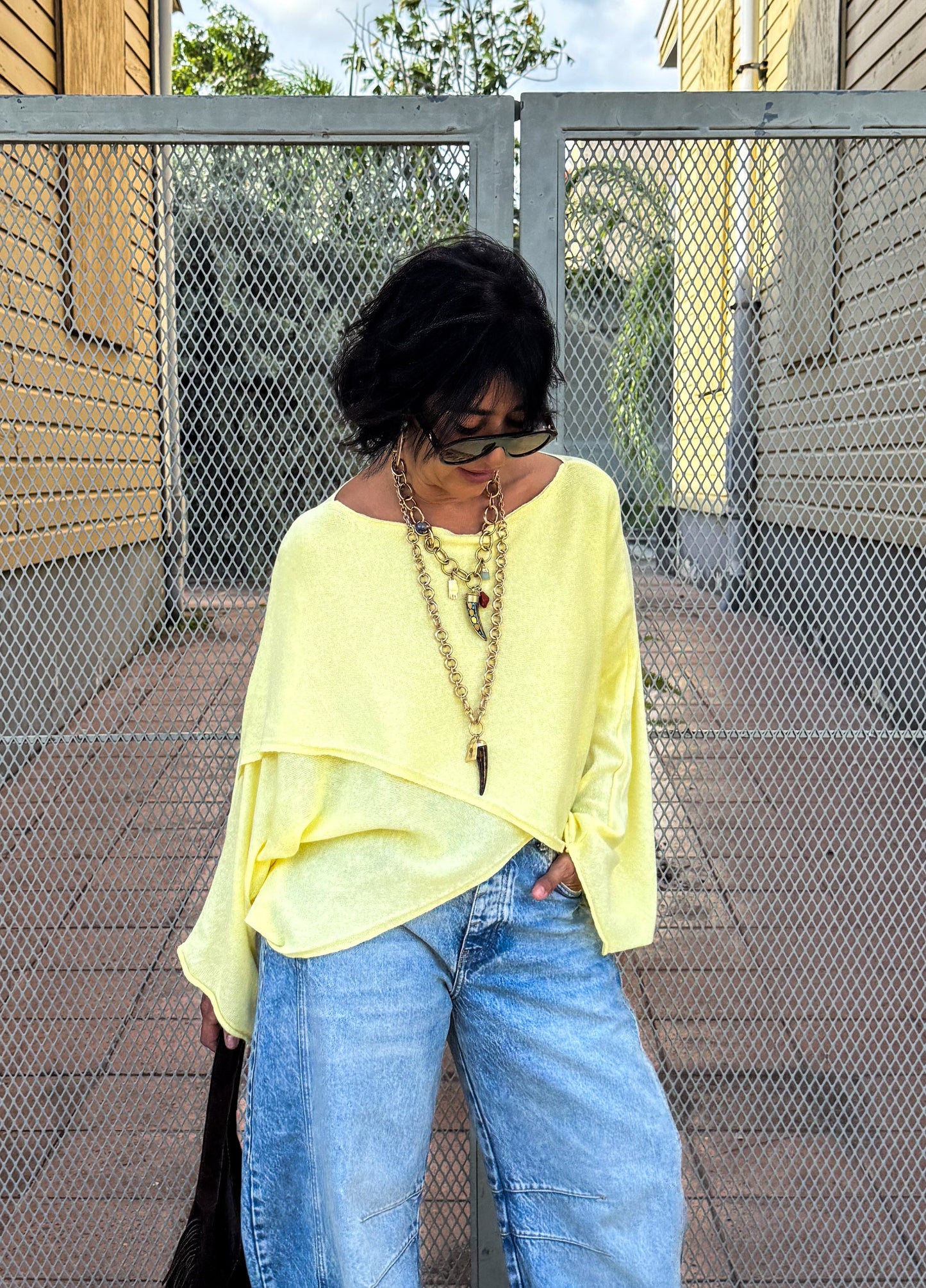 Butter Yellow Flowy Top