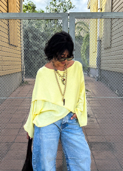 Butter Yellow Flowy Top