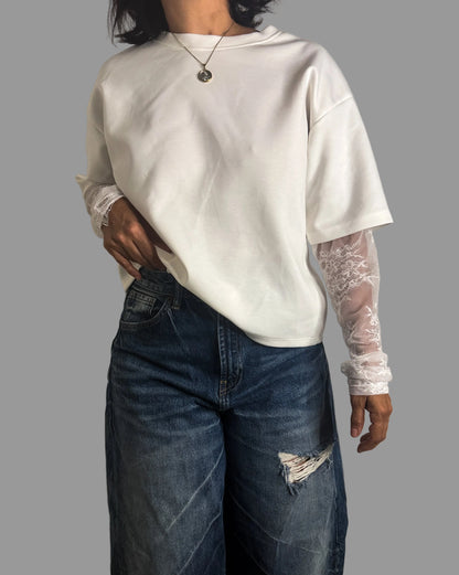 Lace Sleeves Tshirt 🇮🇹