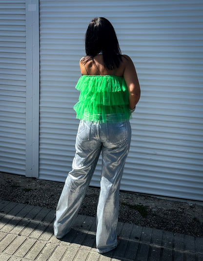 Green Tulle Top