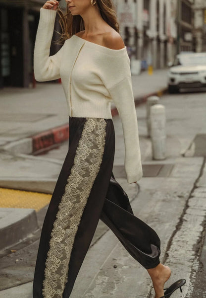 Lace Trim Pants