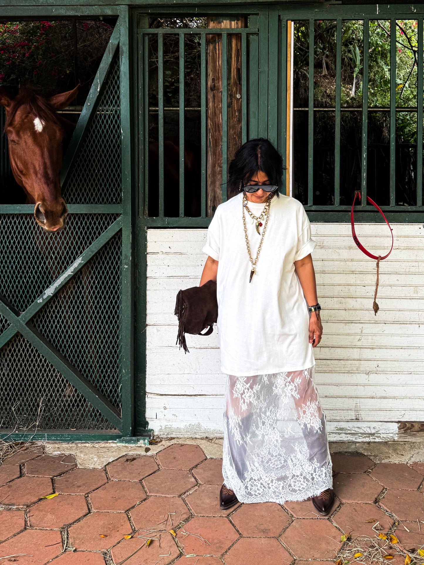 Sheer Lace T-shirt Dress