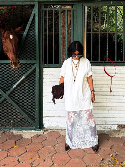 Sheer Lace T-shirt Dress