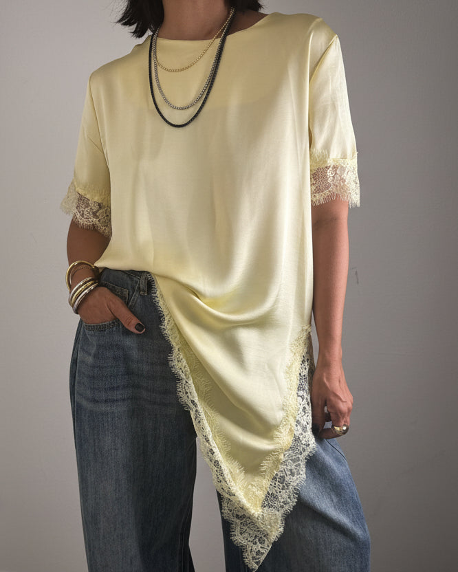 Lace Asymmetrical Top 🇮🇹