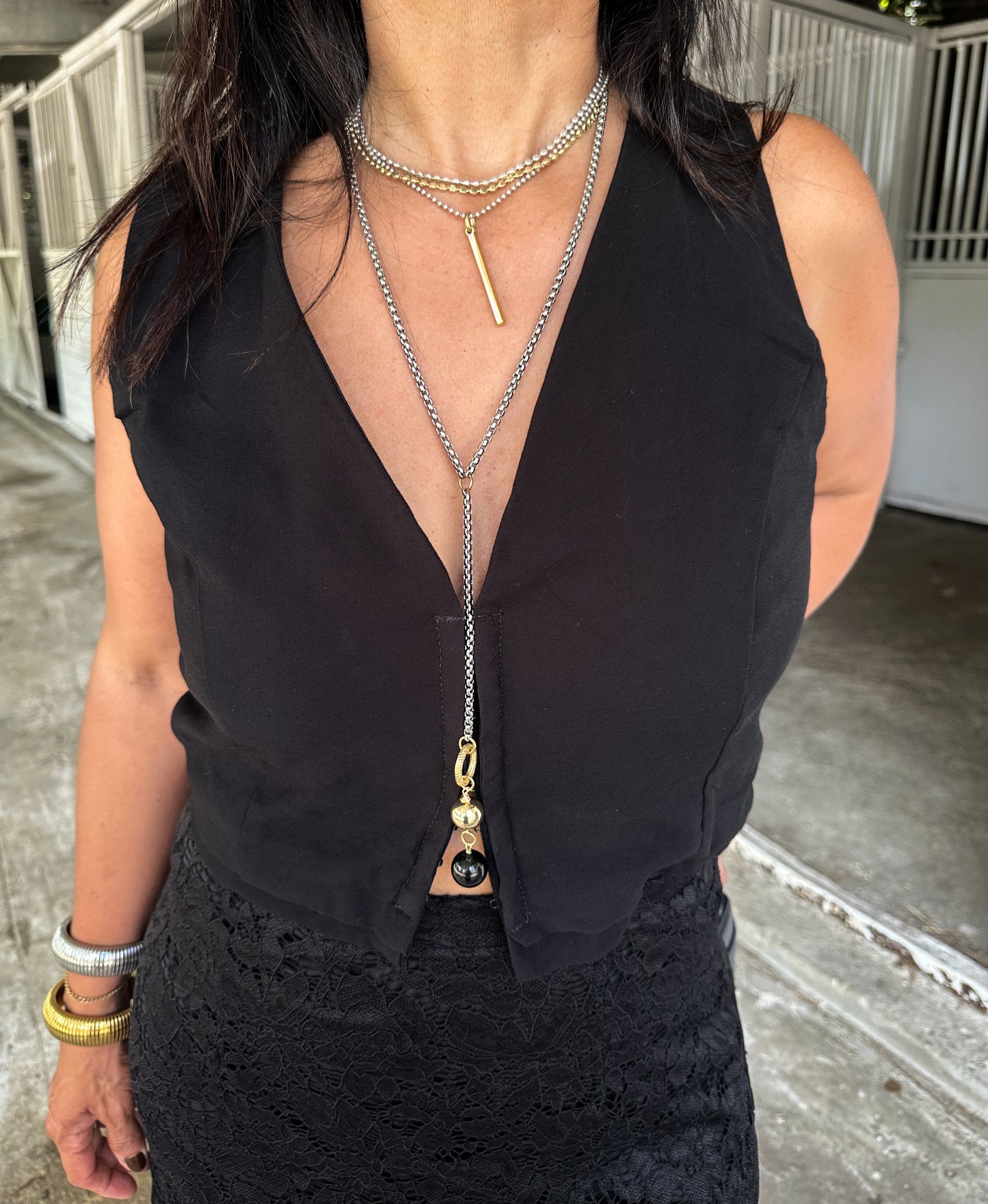 Black Vest Top