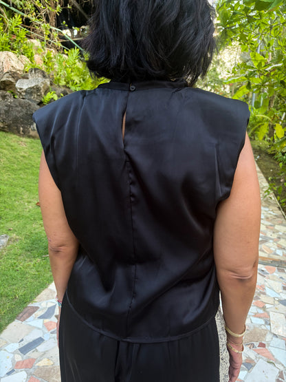Draped Shoulder Pad Top
